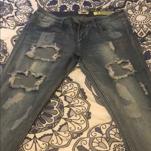 Long skinny ripped jeans